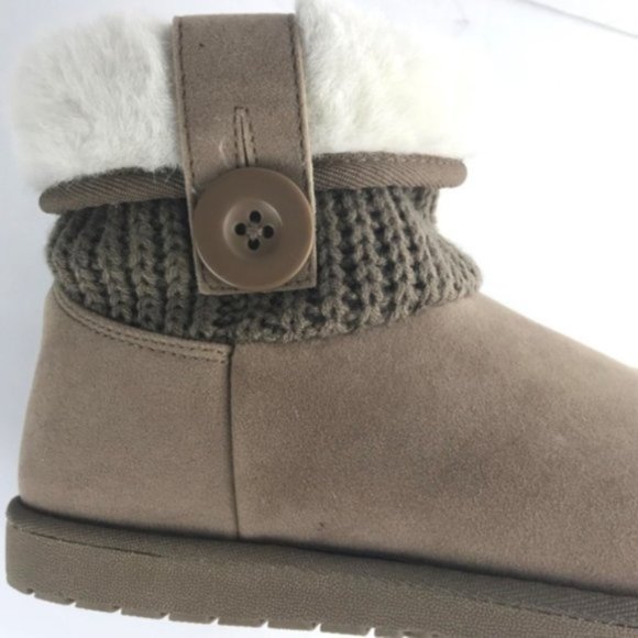 Womens Faux Suede Biege Faux fur Parvin Bootie - Picture 6 of 8